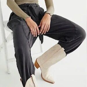 Free People Black Ankle Cropped Pants